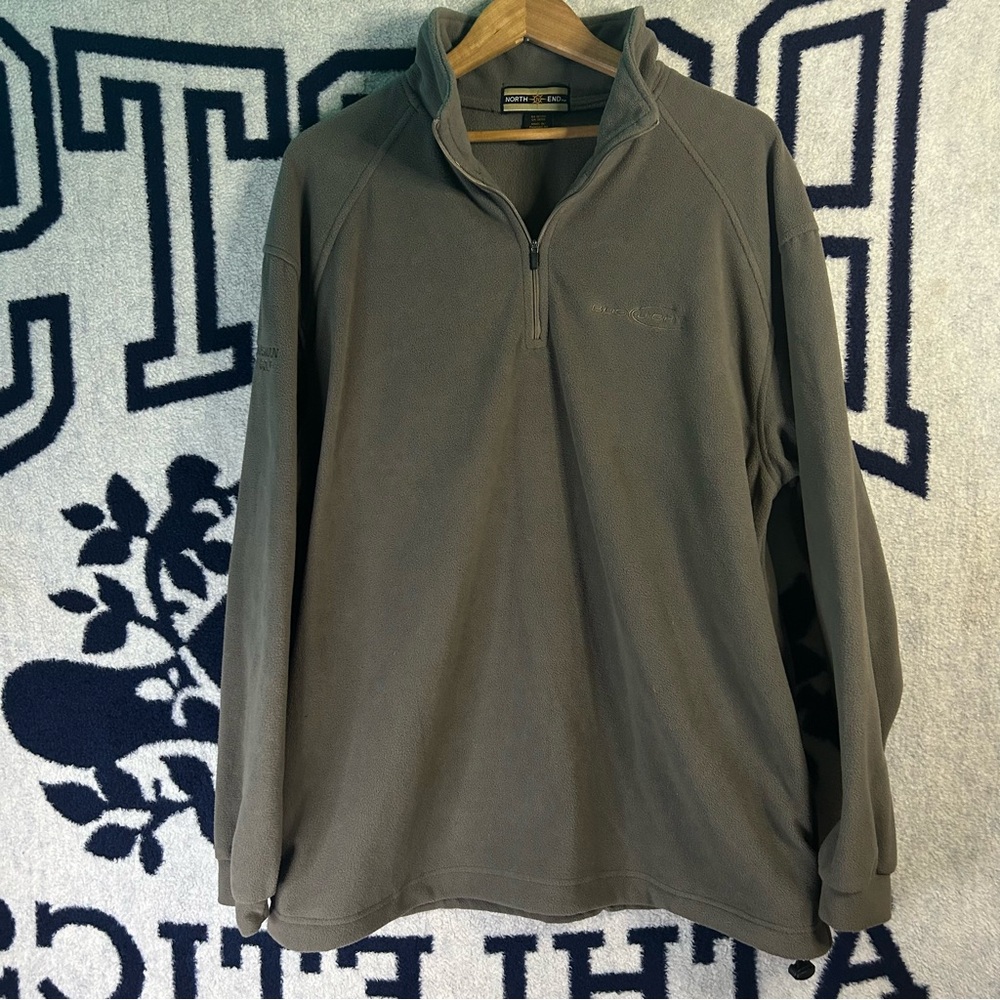 Bud Light Vintage Quarter-Zip Pullover Grey Cozy Size Large Fleece Logo